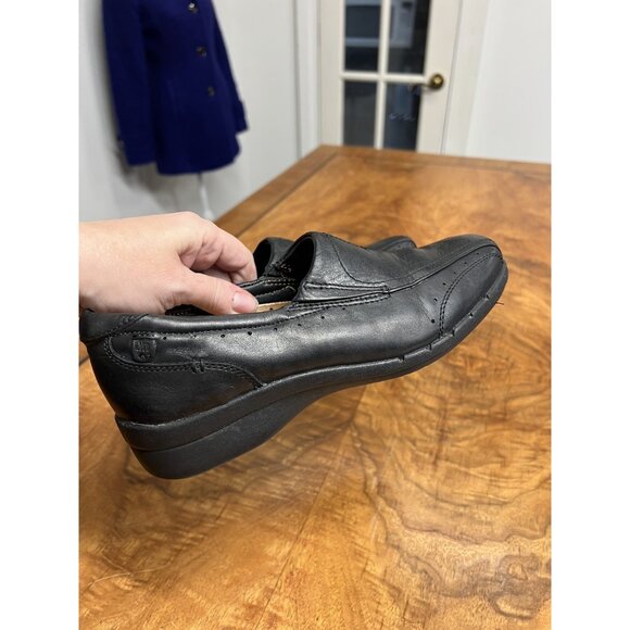 Clark's Unstructured Women’s 7 M Black Leather Double Gored Slip On Loafers - Picture 3 of 9